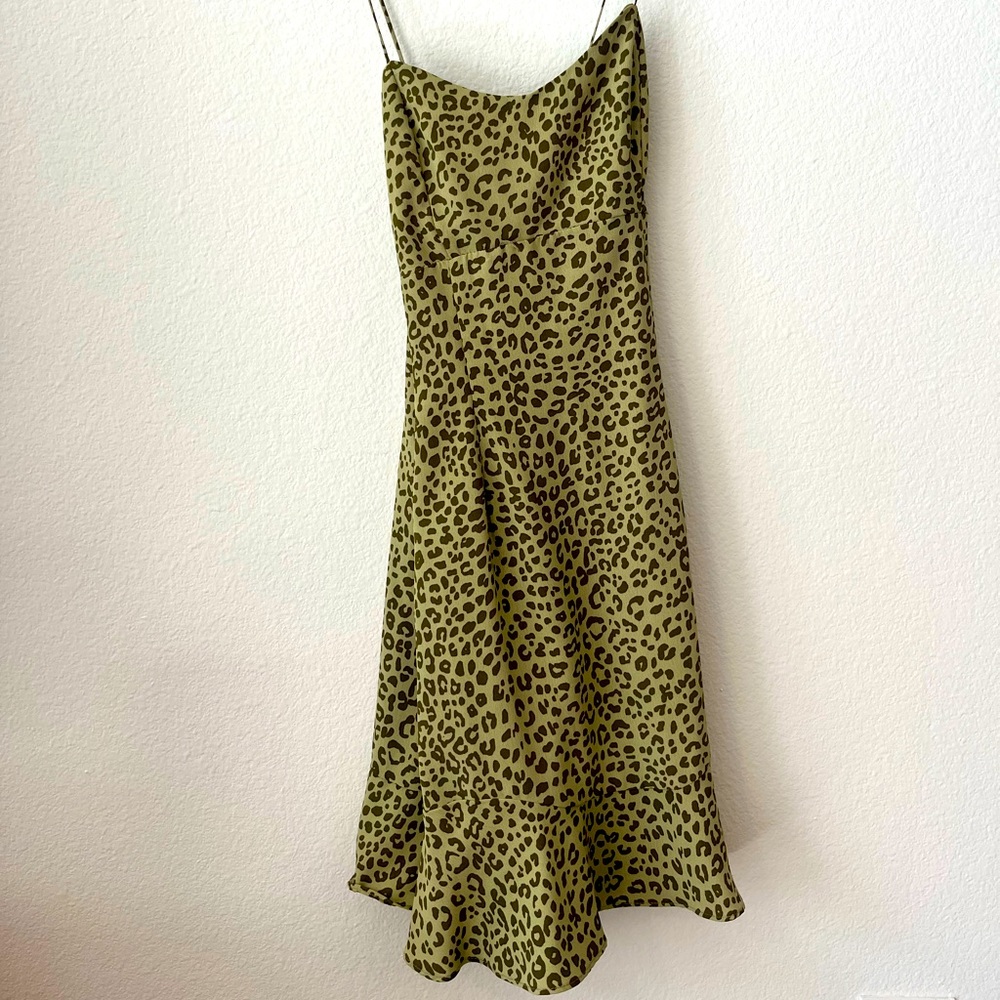 Green Cheetah Print Zara Dress